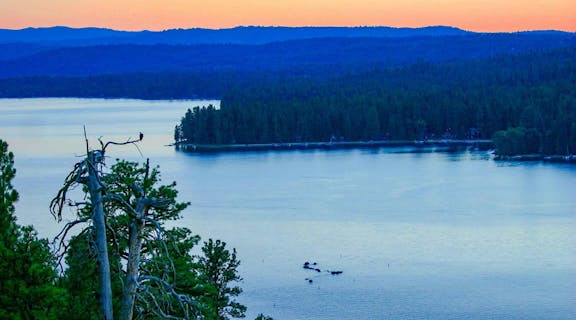 Sunset on Payette lake.