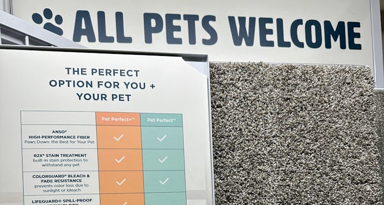 Pet friendly carpet comparison chart.