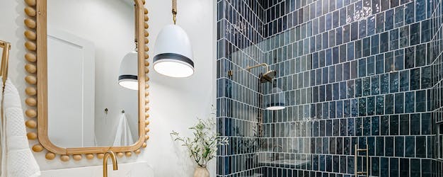 Tile shower.