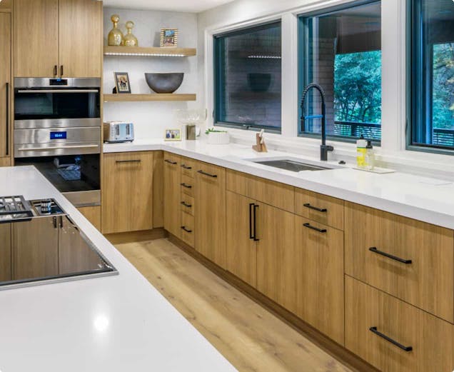 Beautiful modern kitchen with white countertops