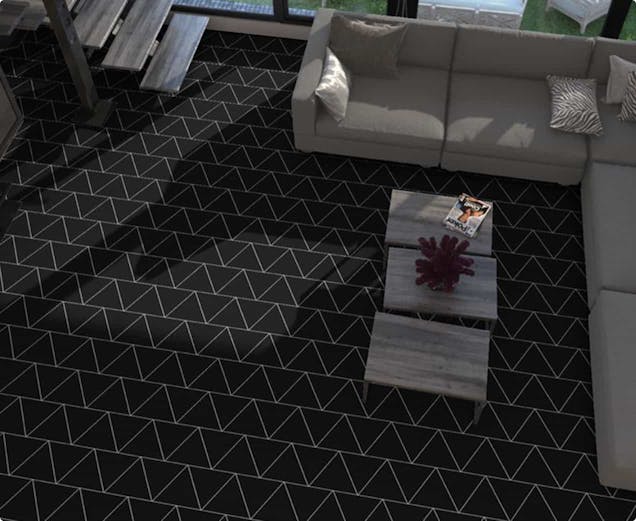 Living room tile flooring