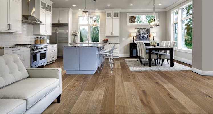 Living area hardwood floors