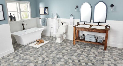 Bathroom tile floor
