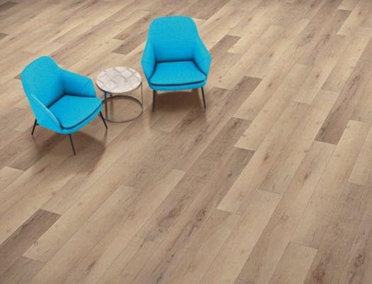 Brown vinyl wood plank floor